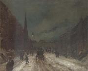 Robert Henri Street Scene with Snow oil painting